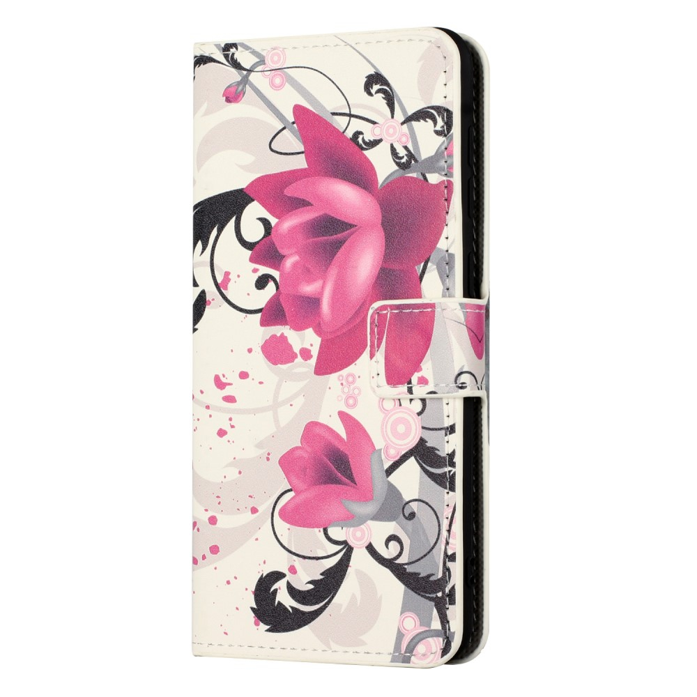 Samsung Galaxy A55 Leder Tasche - Lotus Blumen
