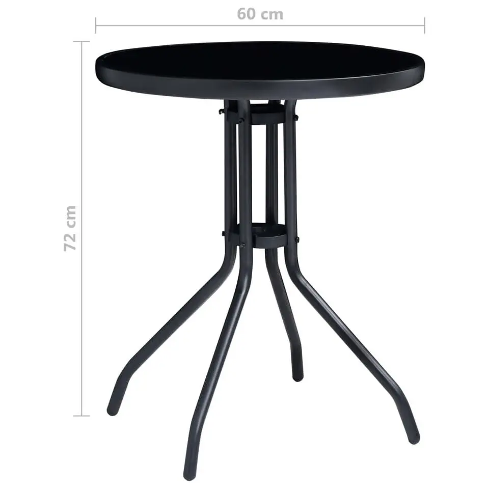 vidaXL - Bistroset - Zwart - Aluminium