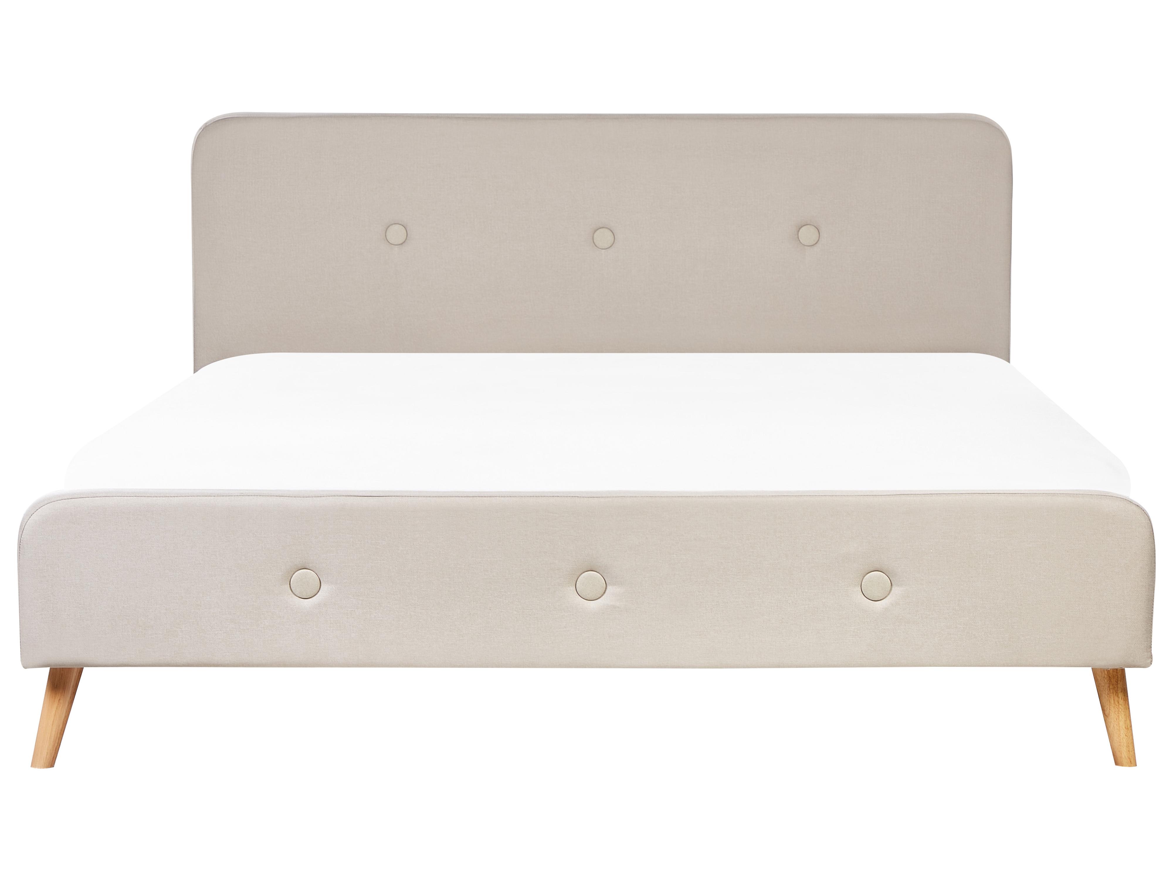 Bed Kunstlinnen RENNES 180 x 200 cm Lichtbeige