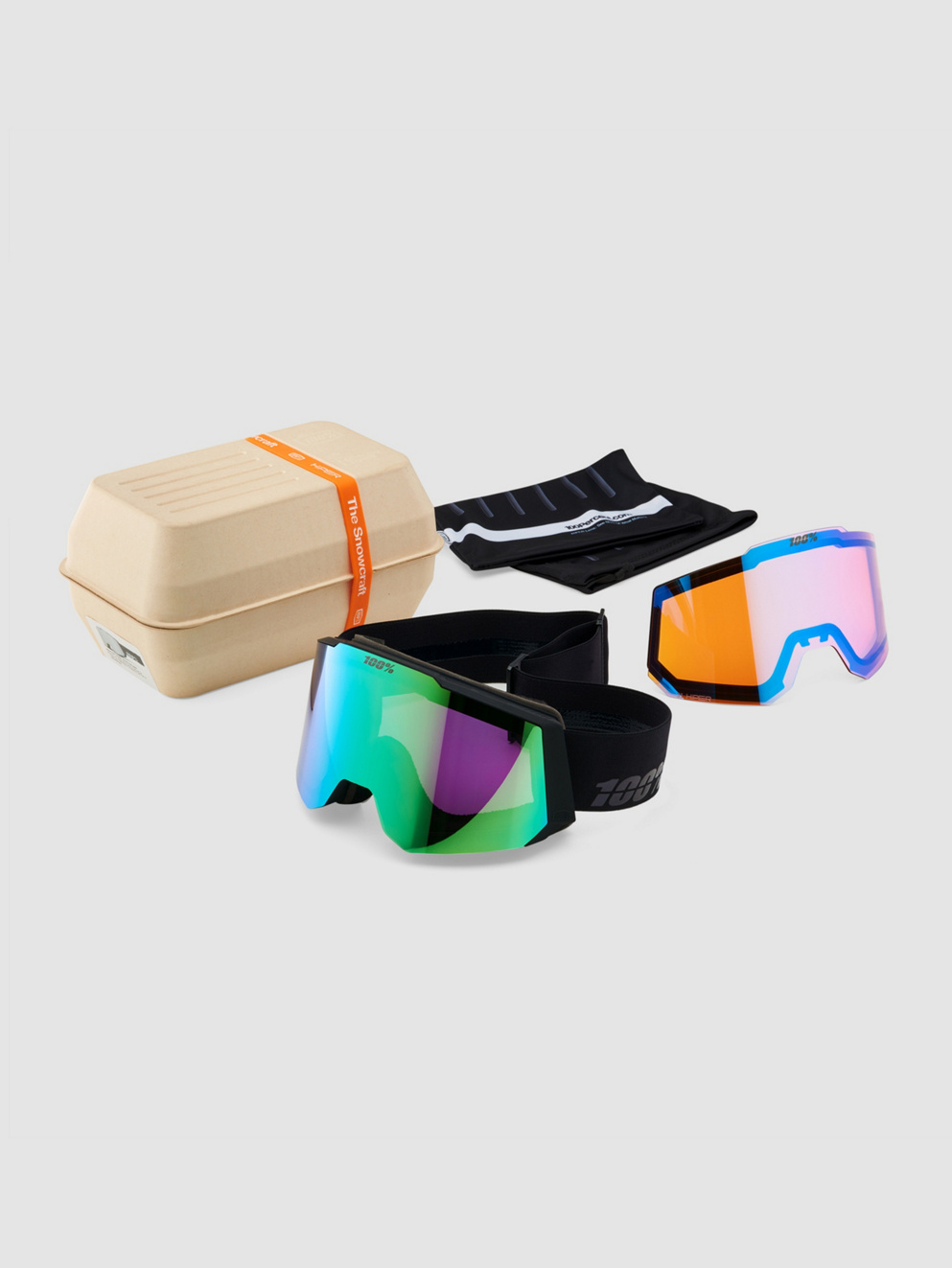 100Percent Snowcraft Hiper Black/Green Goggle mirror green lens