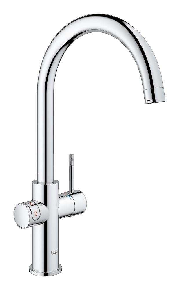 Grohe Red New Duo kokend water kraan met C uitloop en L formaat boiler chroom