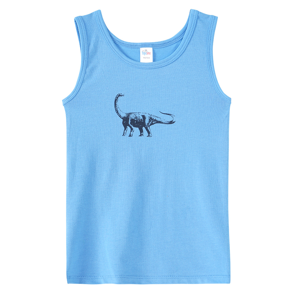 Topolino 2 Jungen Unterhemden mit Dino-Prints dunkelblau / blau
