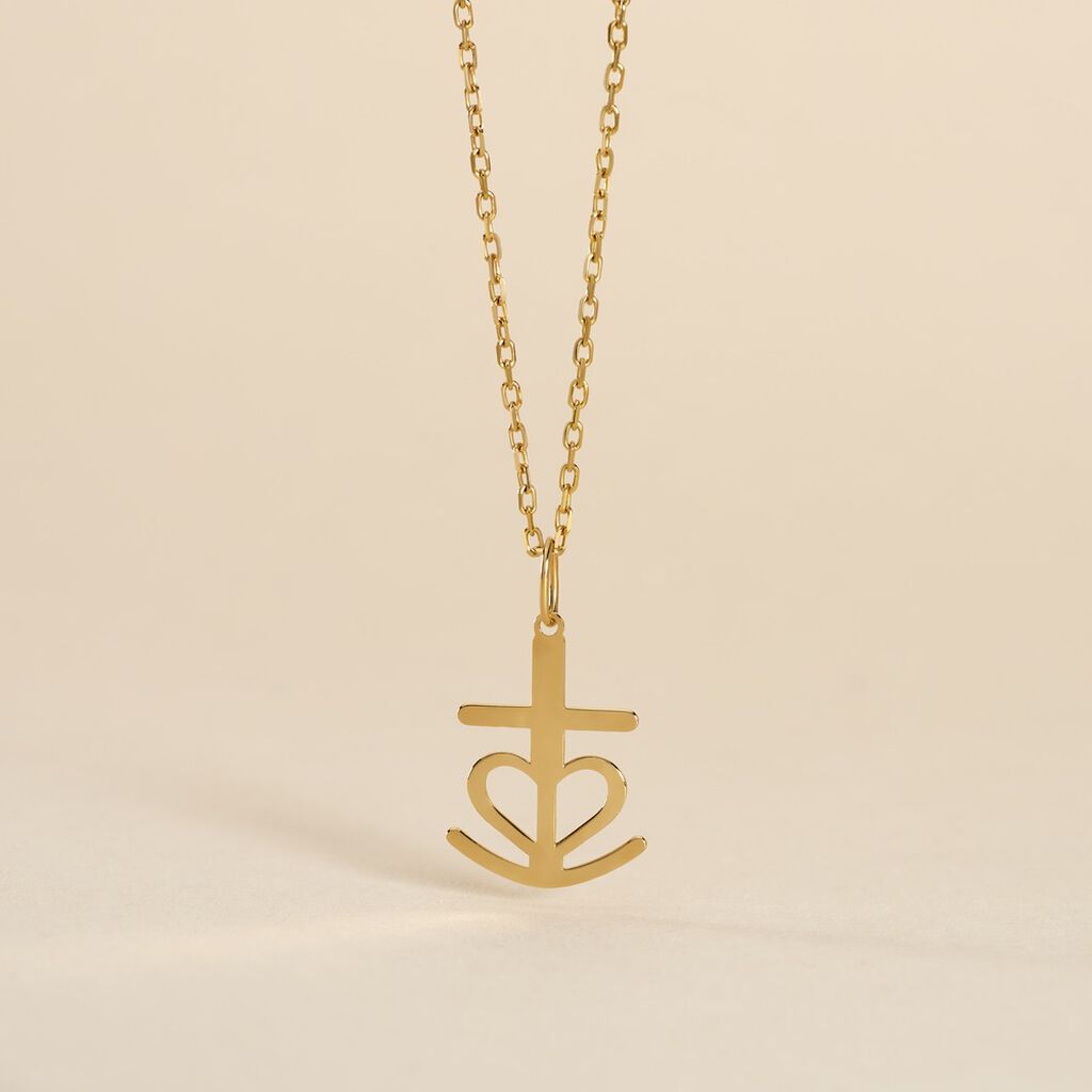 Pendentif Cobeia Croix De Camargue Or Jaune