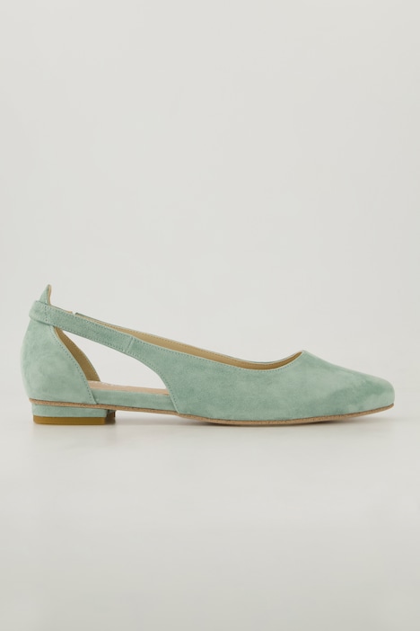 Leder-Ballerinas, Cut-Out, Weite H