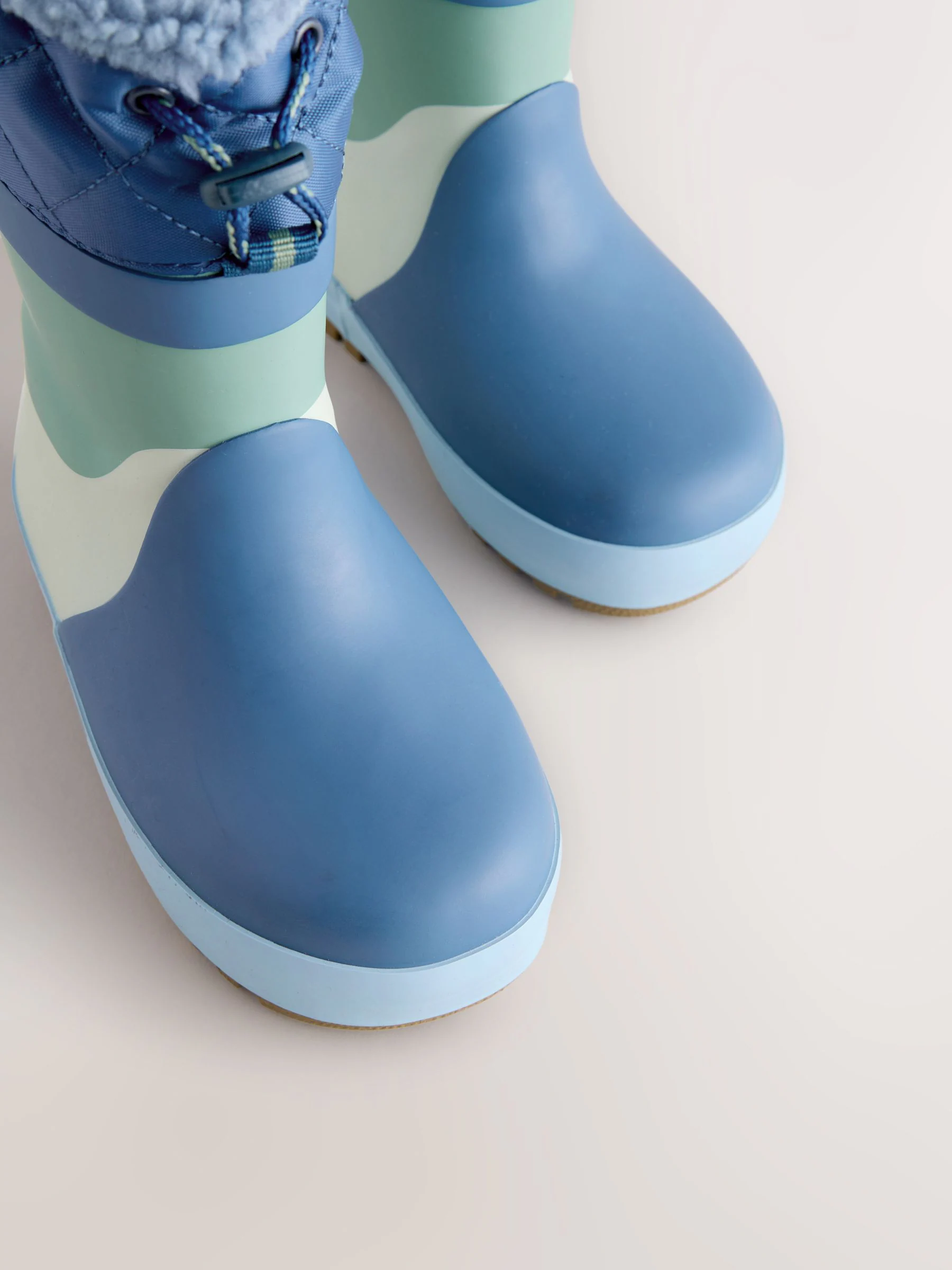 Blauw met kleurvlakken - Thinsulate™ - Gevoerde thermoregenlaarzen met boord