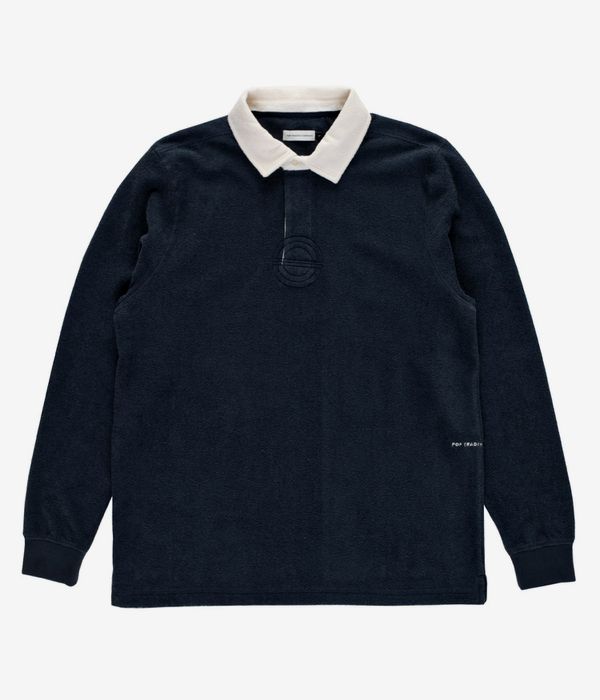Pop Trading Company Terry Rugby Polo Sweatshirt (navy)