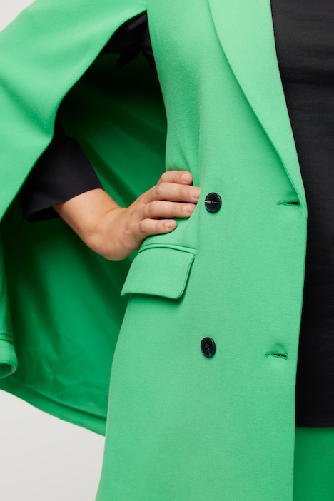 Blazer mit Cape, A-Linie, Reverskragen, doppelreihig