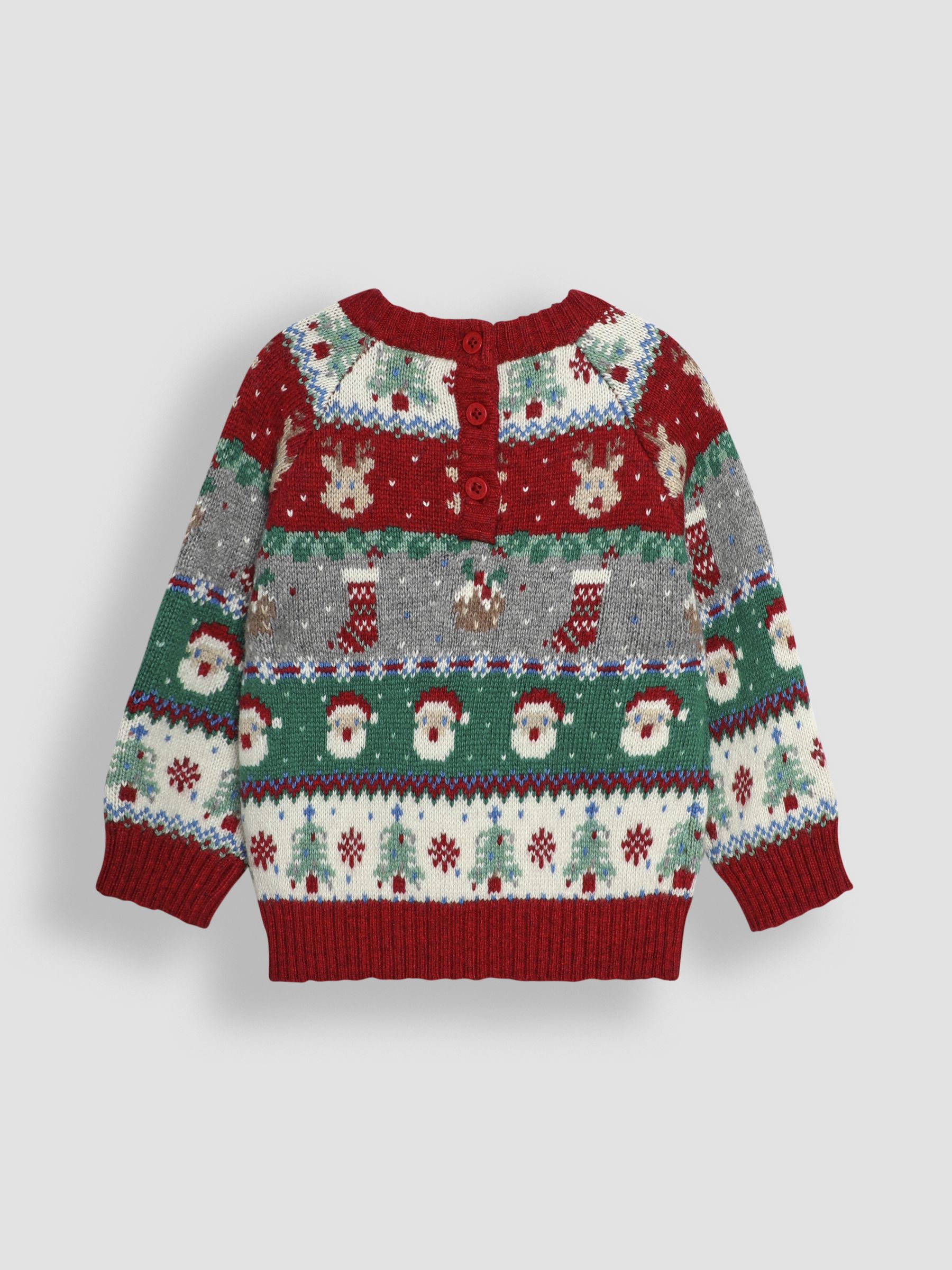 Jojo Maman Bébé Gebreide kerstmis feestelijke vriendjes fair isle-patroon trui