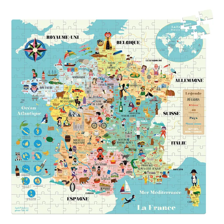 Vilac Puzzle carte de France  Ingela P.Arrhenius - 300 pièces