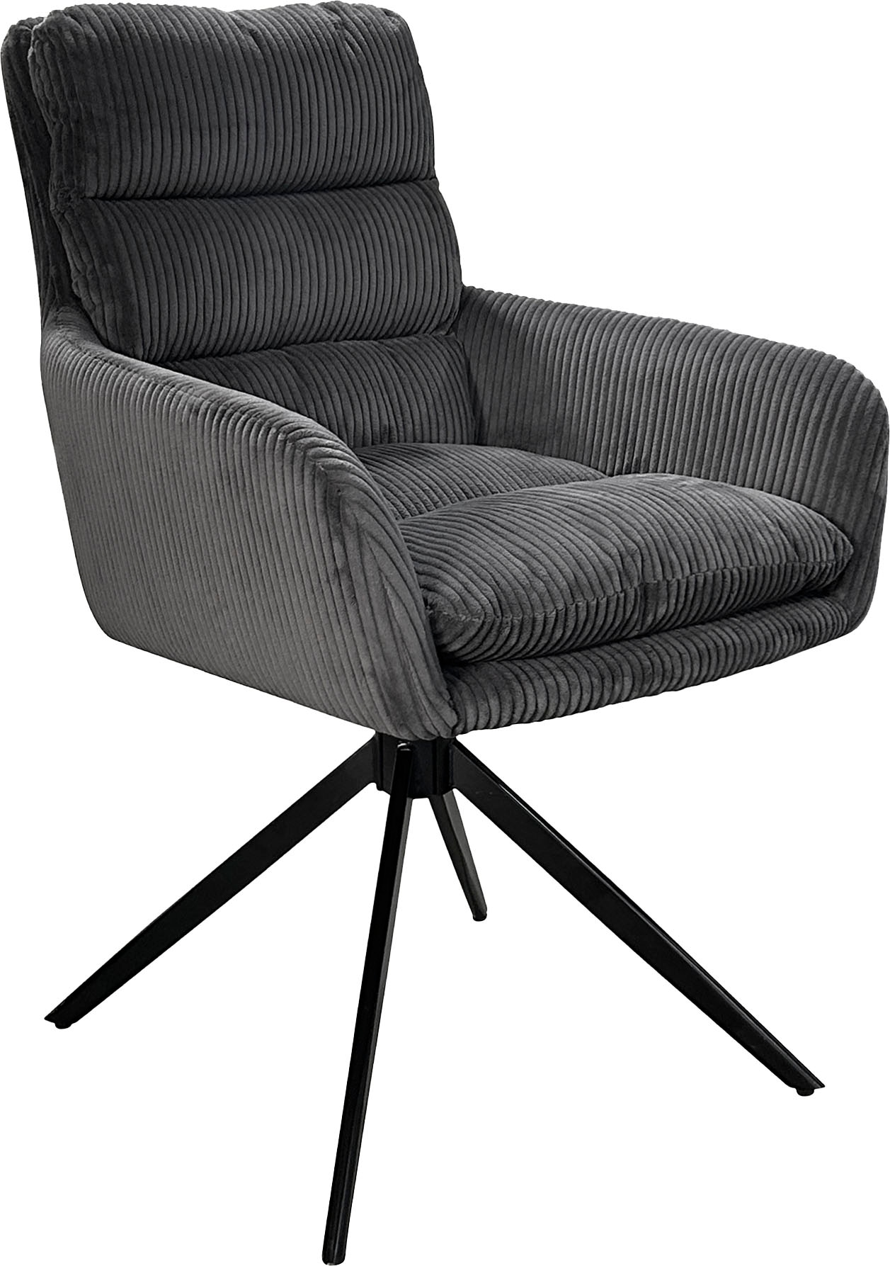 byLIVING Esszimmerstuhl »Pura« (Set) 2 Stk.Sitzschale 360°drehbar, Metall schwarz, Armlehnstuhl, diverse Farben
