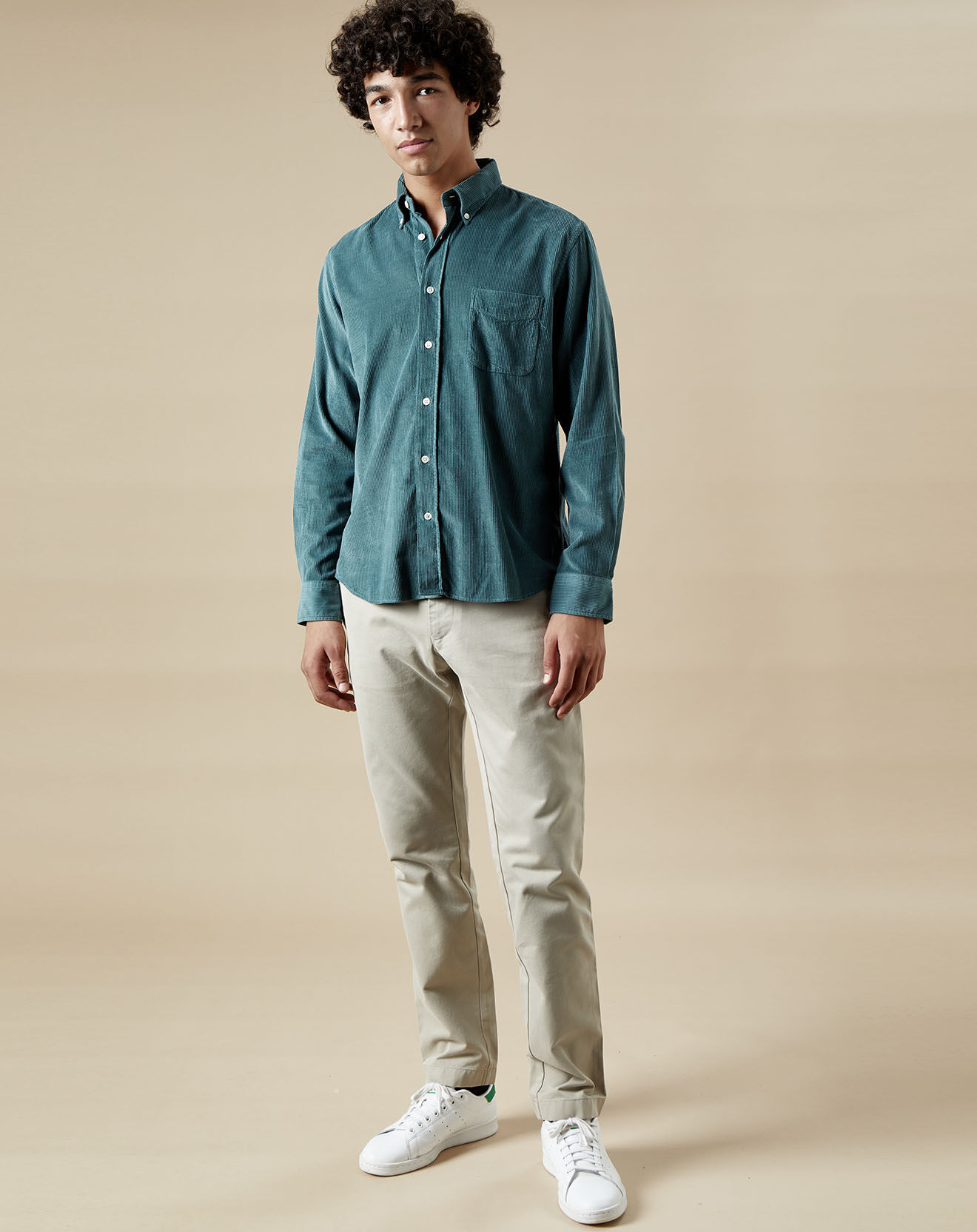 Hartford Chemise en Velours côtelé regular Pitt Pat thymes
