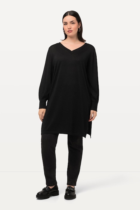 Pullover, Glitter, V-Ausschnitt, Langarm