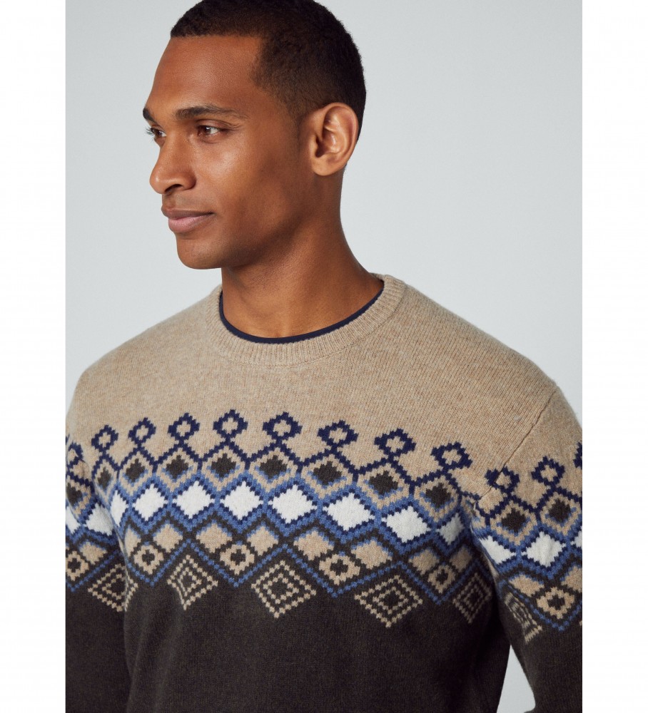 Hackett Jersey Fairisle cinza
