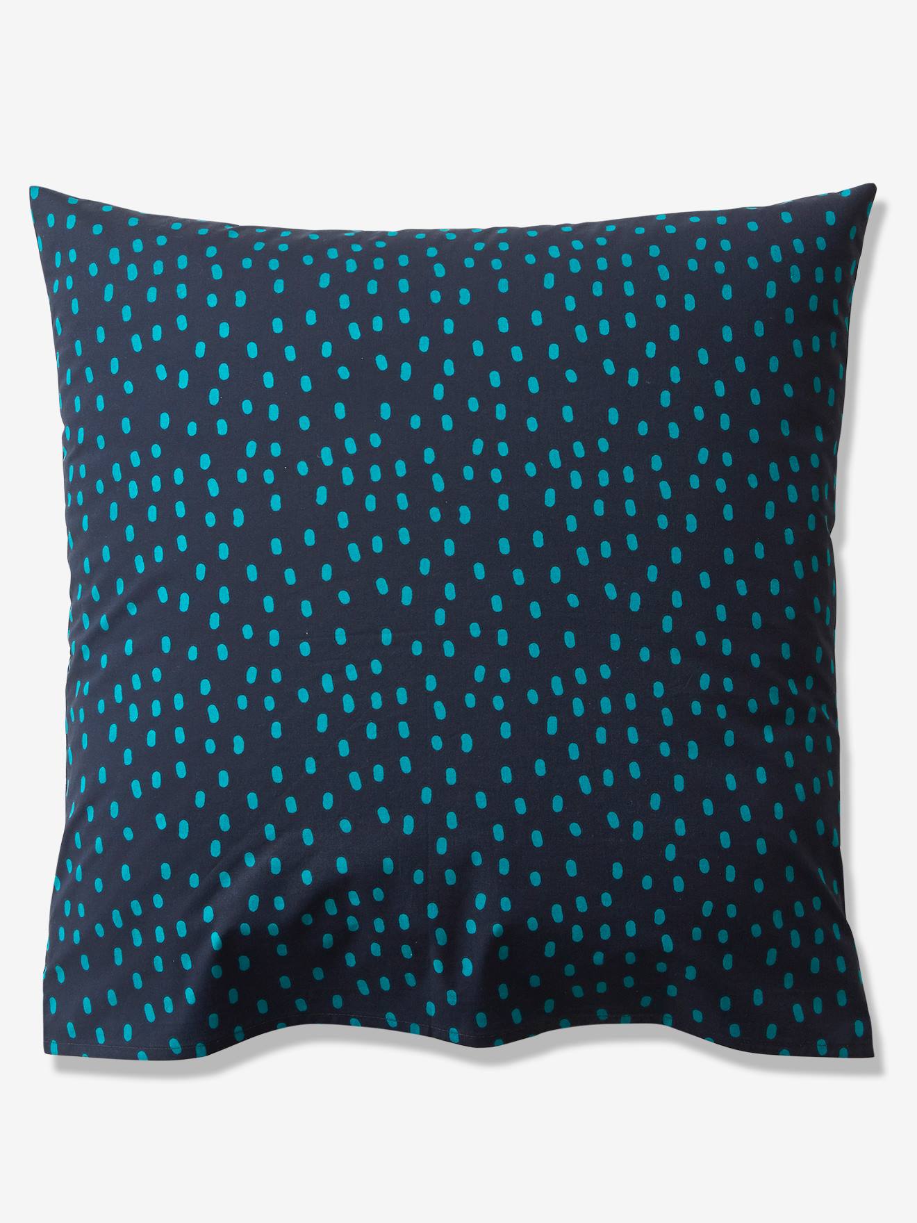 Conjunto infantil Jungle Night com capa de edredom e fronha, azul escuro liso com estampas.