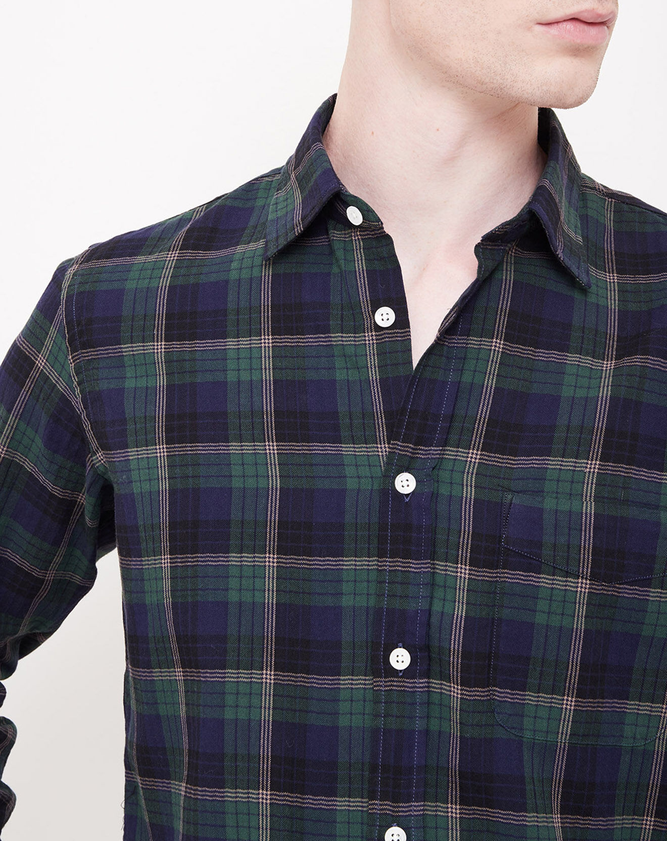 Hartford Chemise slim Storm à carreaux vert/noir/violet