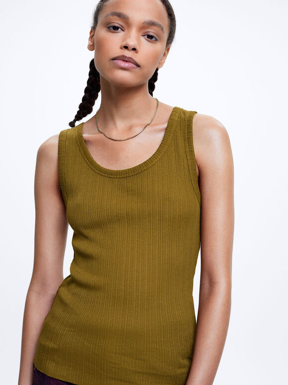 Blusa canelada - Cáqui