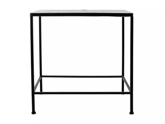 Set de 2 tables en fer forgé et mosaïque noires