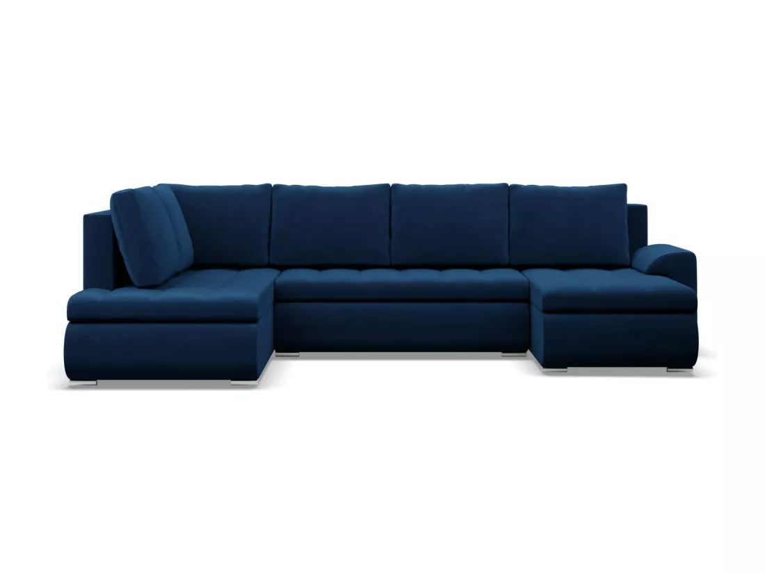 Canapé d'angle en U avec fonction sommeil, Ottoman, Vert