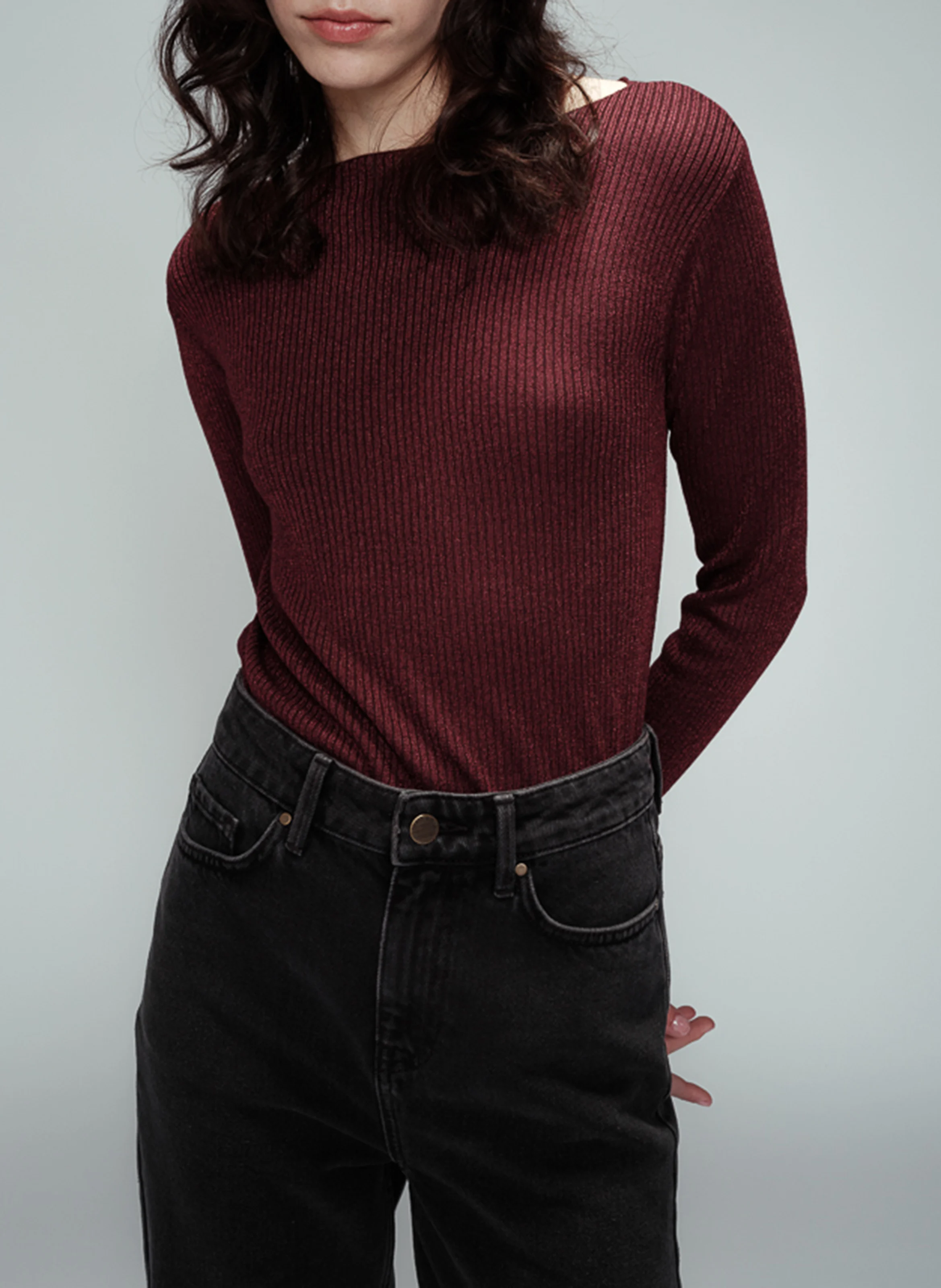 OLGA - Pull col rond| Rouge