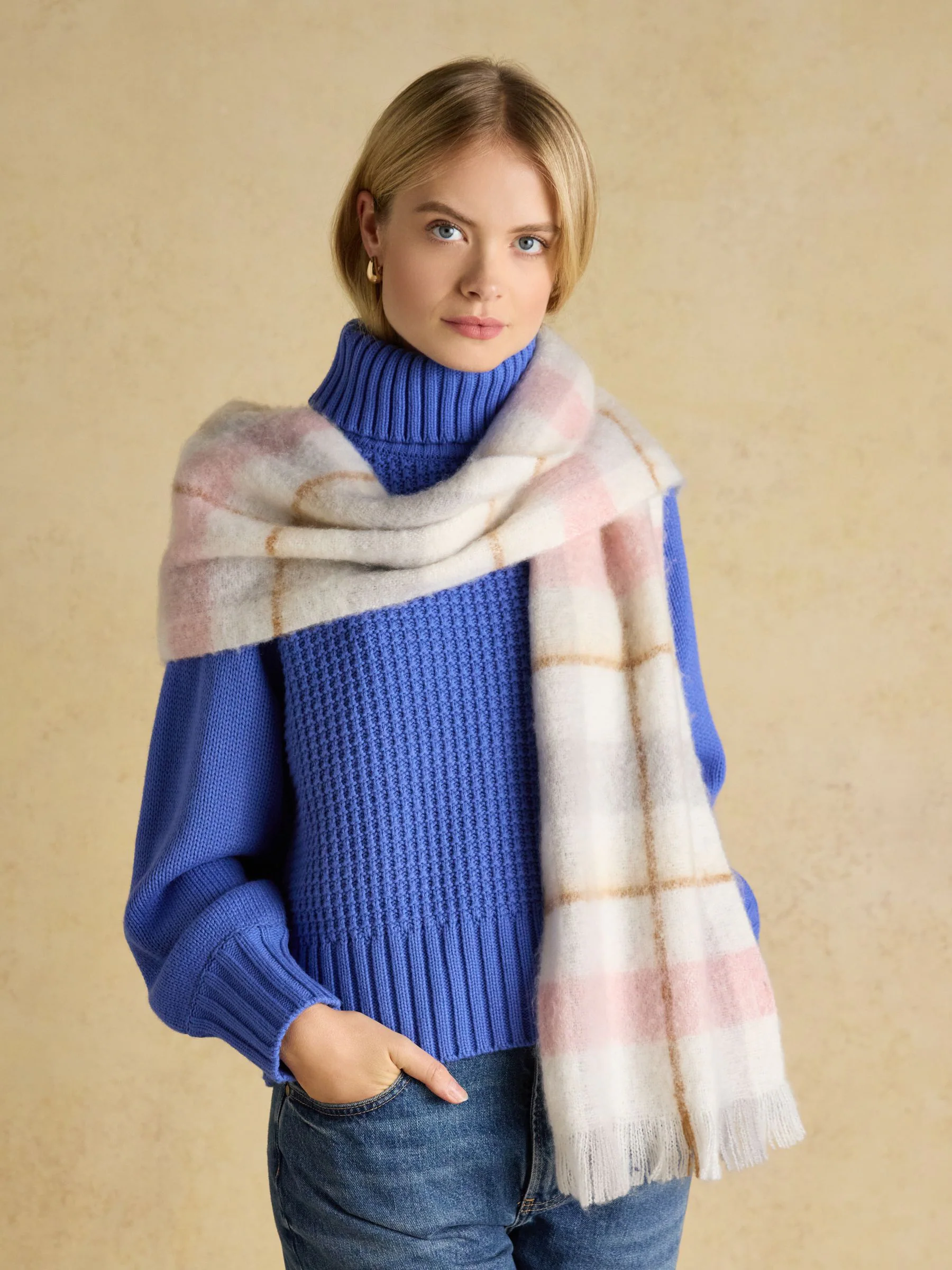 Roze crème - Joules Betsy Brushed Scarf