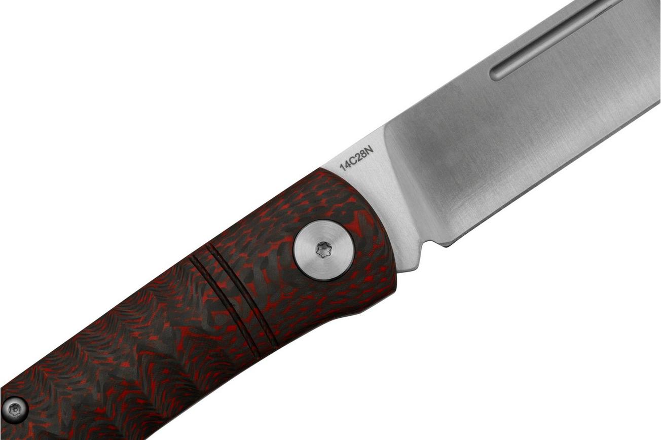 QSP Knife Hedgehog QS142-D, Red Carbon Fiber, slipjoint zakmes