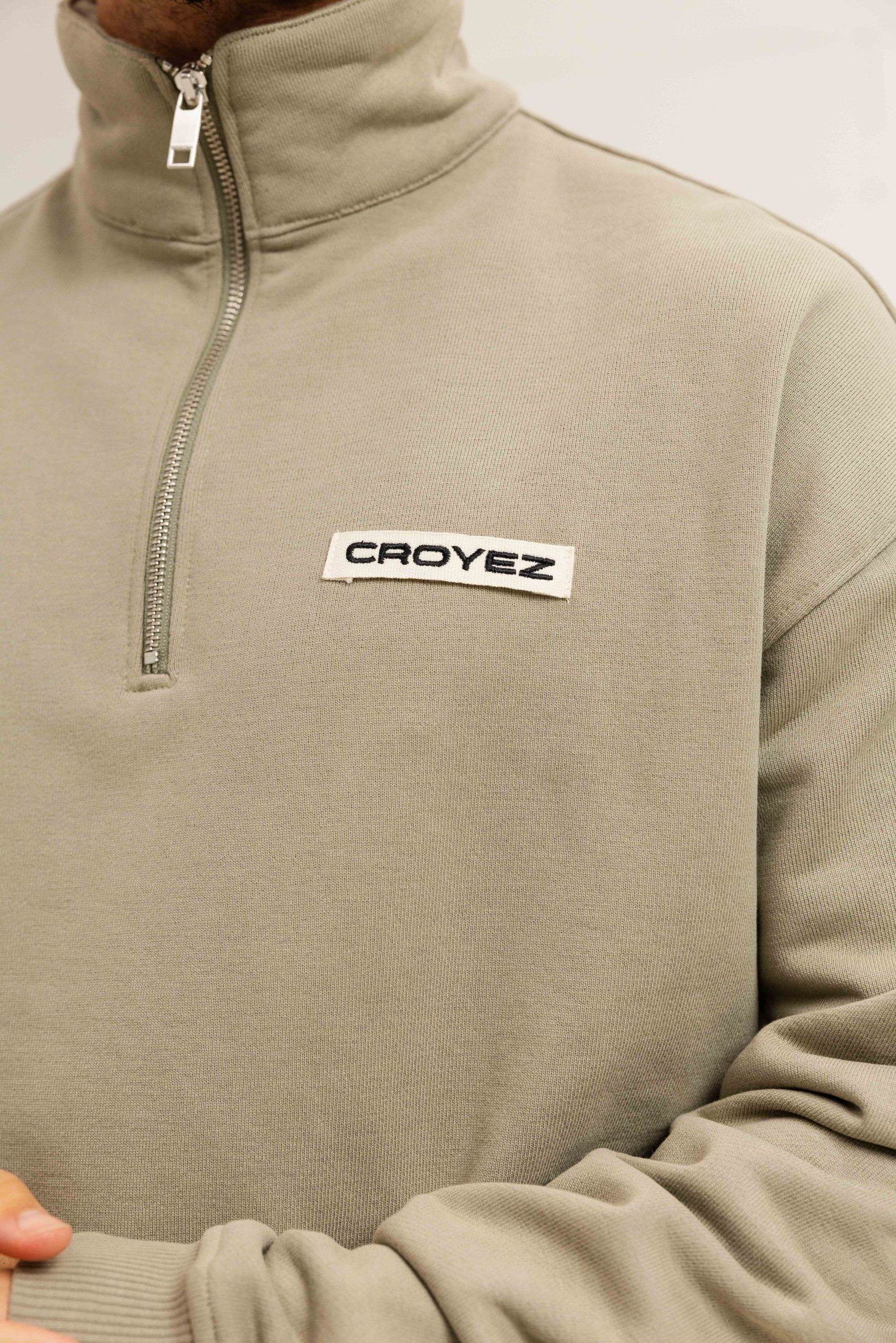 Croyez Etiquette Half-Zip Sweater Heren Groen