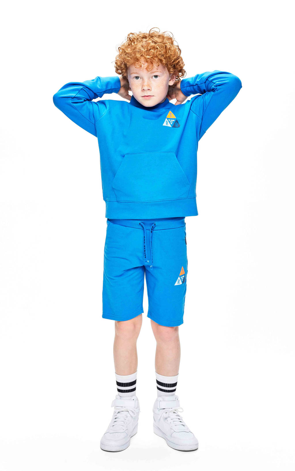 Retour Jeans hoodie Sammy met printopdruk hardblauw