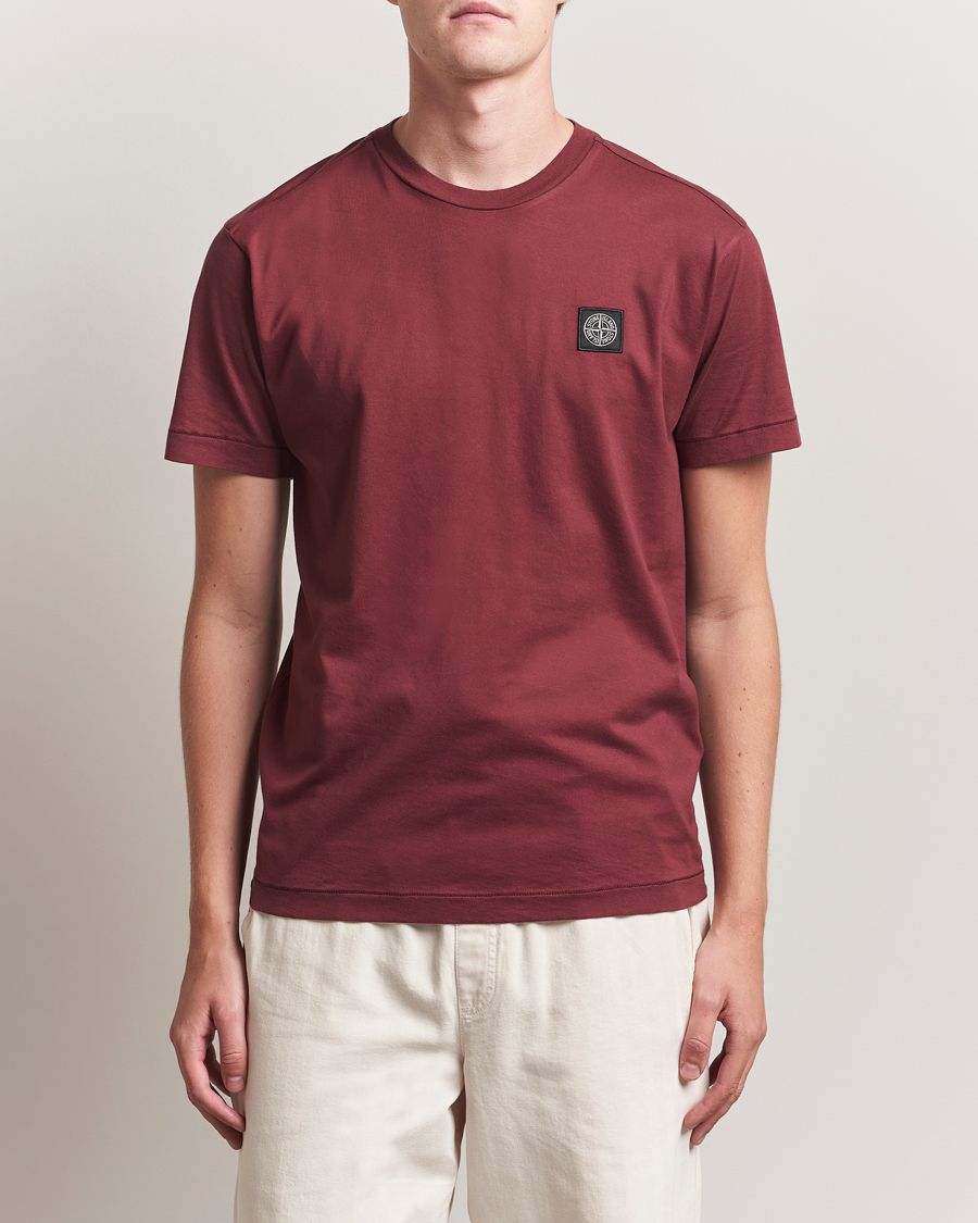 Stone Island Garment Dyed Cotton Jersey T-Shirt Burgundy