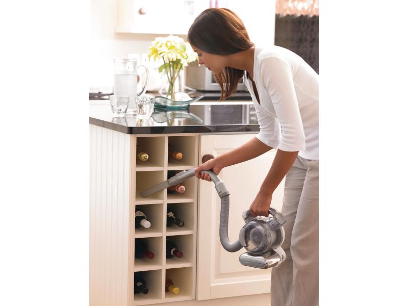 BLACK DECKER Akku-Handsauger Dustbuster Flexi Silber Portabler Akku-Staubsauger mit Schnellladefunktion