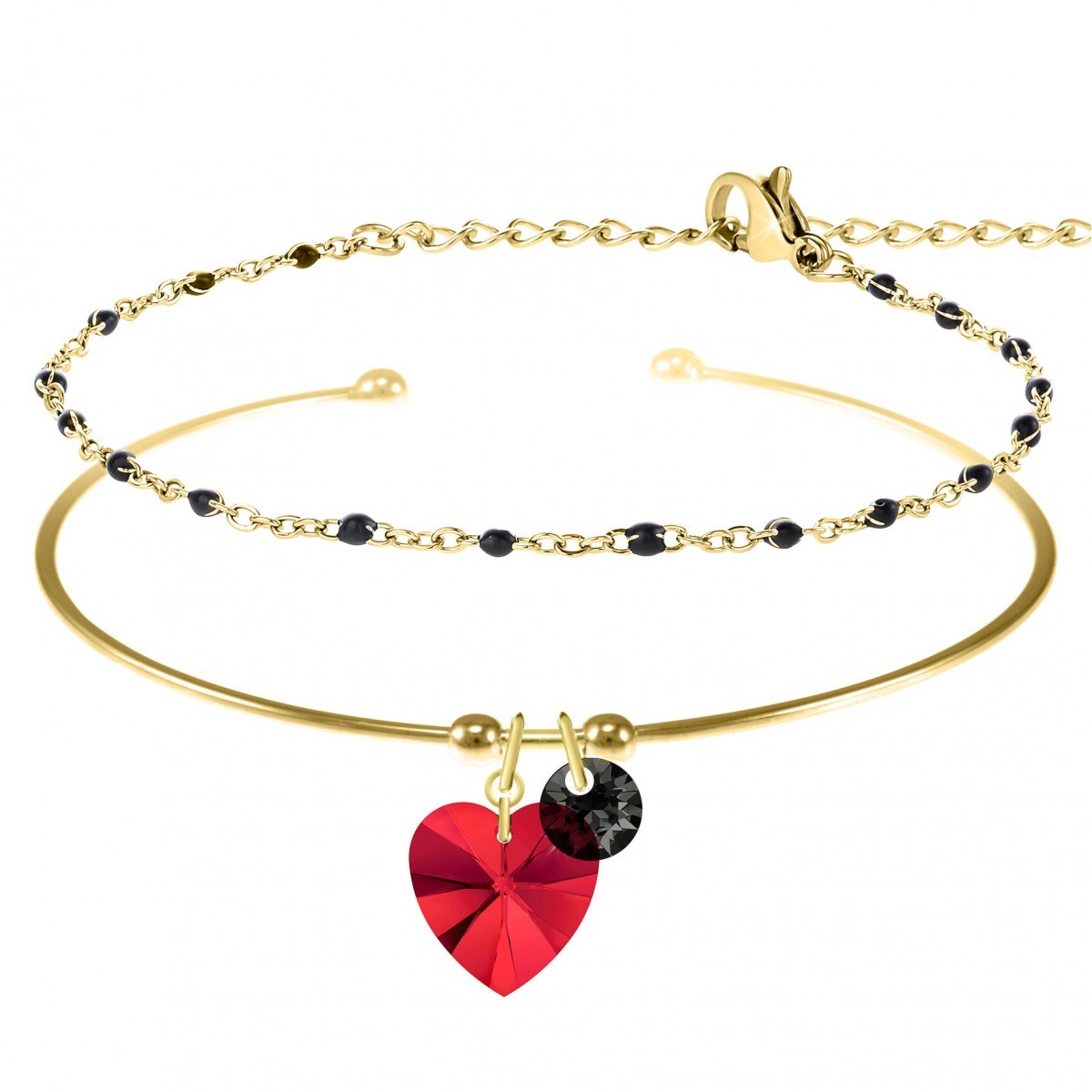 Lot de 2 bracelets SC Bohème ornés de Cristaux scintillants