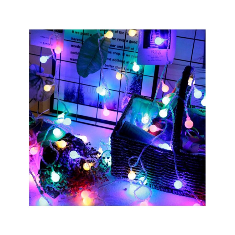 (10m) 80 LED's Deko Lichterkette Mini Kugeln Beleuchtung (Batteriebetrieben) - Bunt