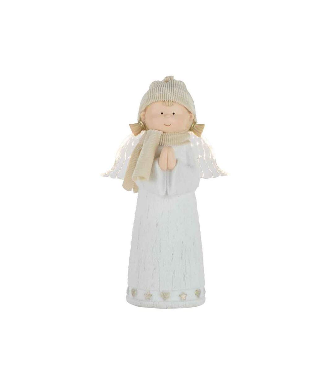 Paris Prix - Statuette Déco Led ange 28cm Blanc