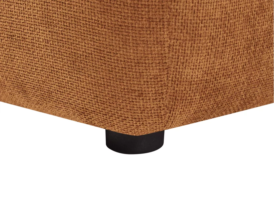 Méridienne dossier avance-recule en tissu texturé terracotta APOLIU