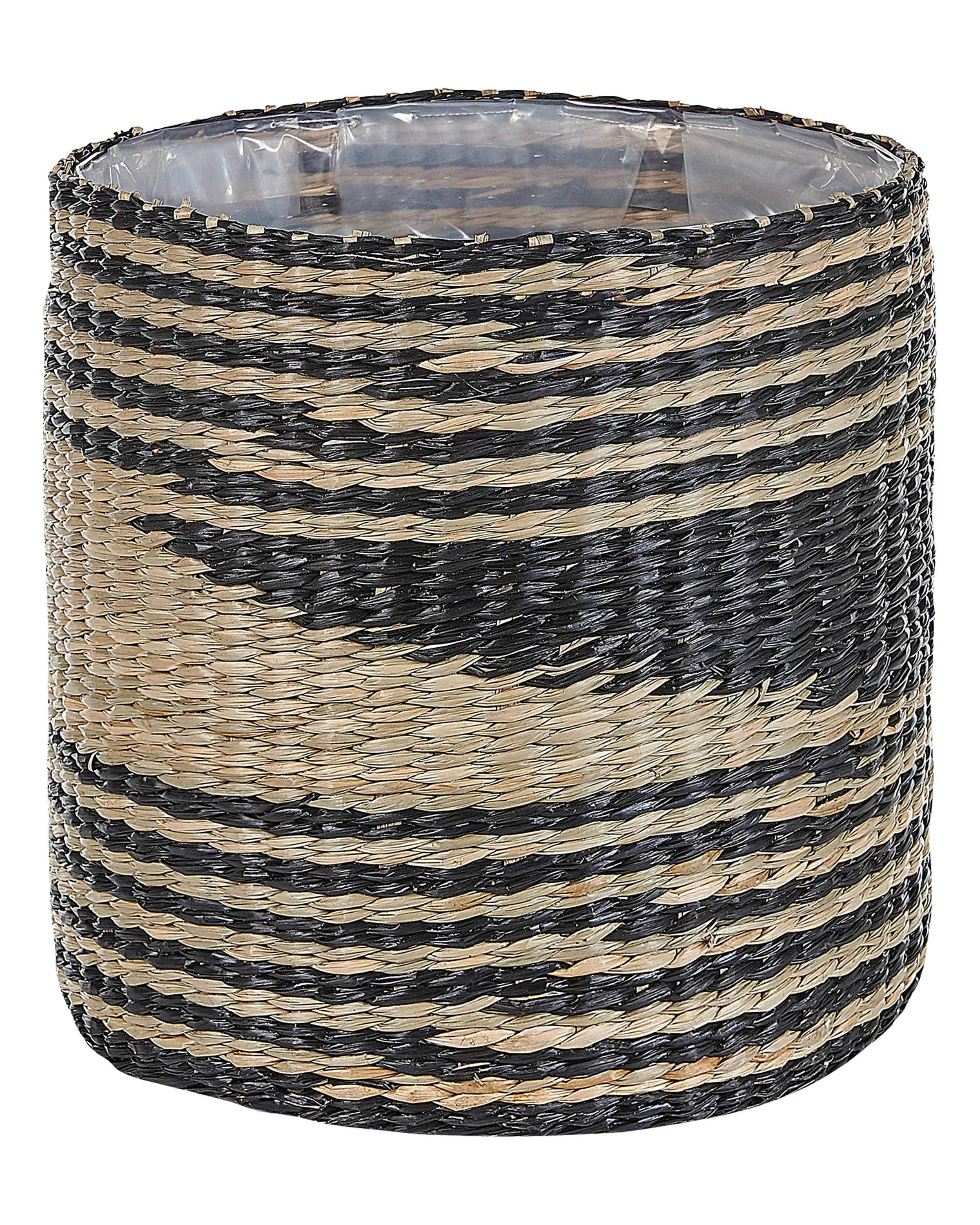 Set van 3 bloempotten RATTAIL Zeegras 32/29/27 cm Zwart