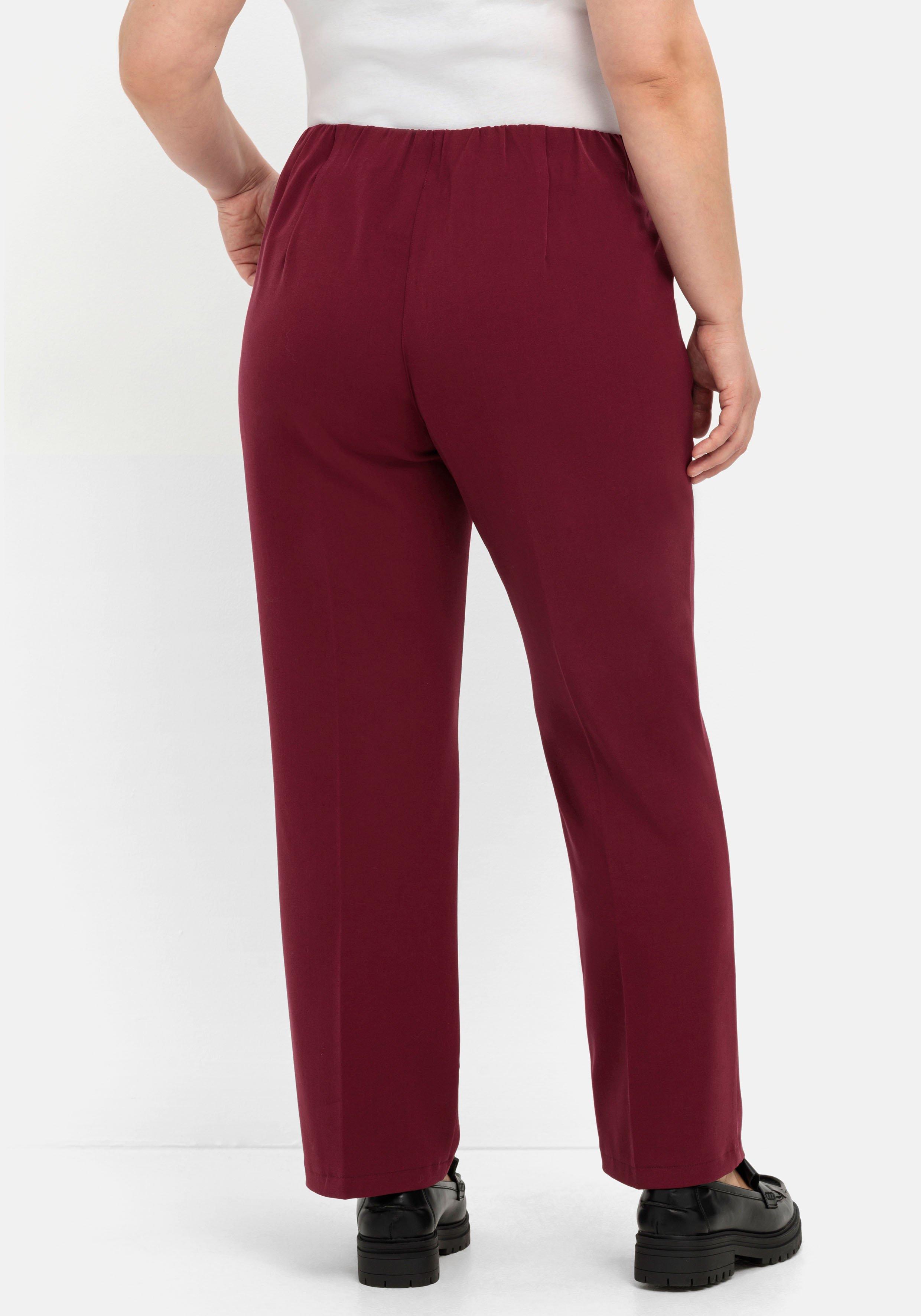 Schlupfhose mit Bügelfalten und Deko-Zipper