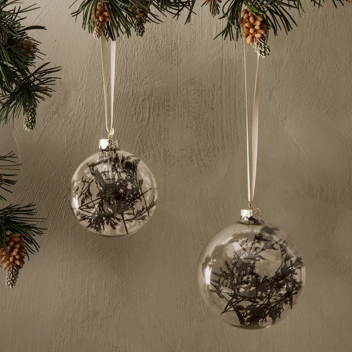 Ferm Living - Flora Christbaumkugel, Ø 8 cm, purple (4er-Set)