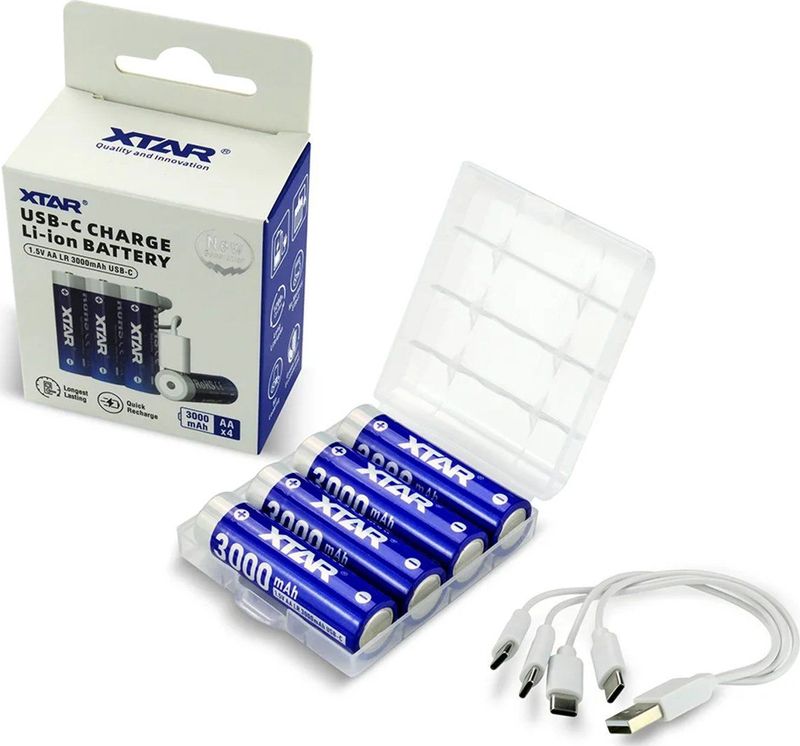 AA 1,5V Li-ion Oplaadbare Batterij – 4 Stuks – 3000mAh-USB-C