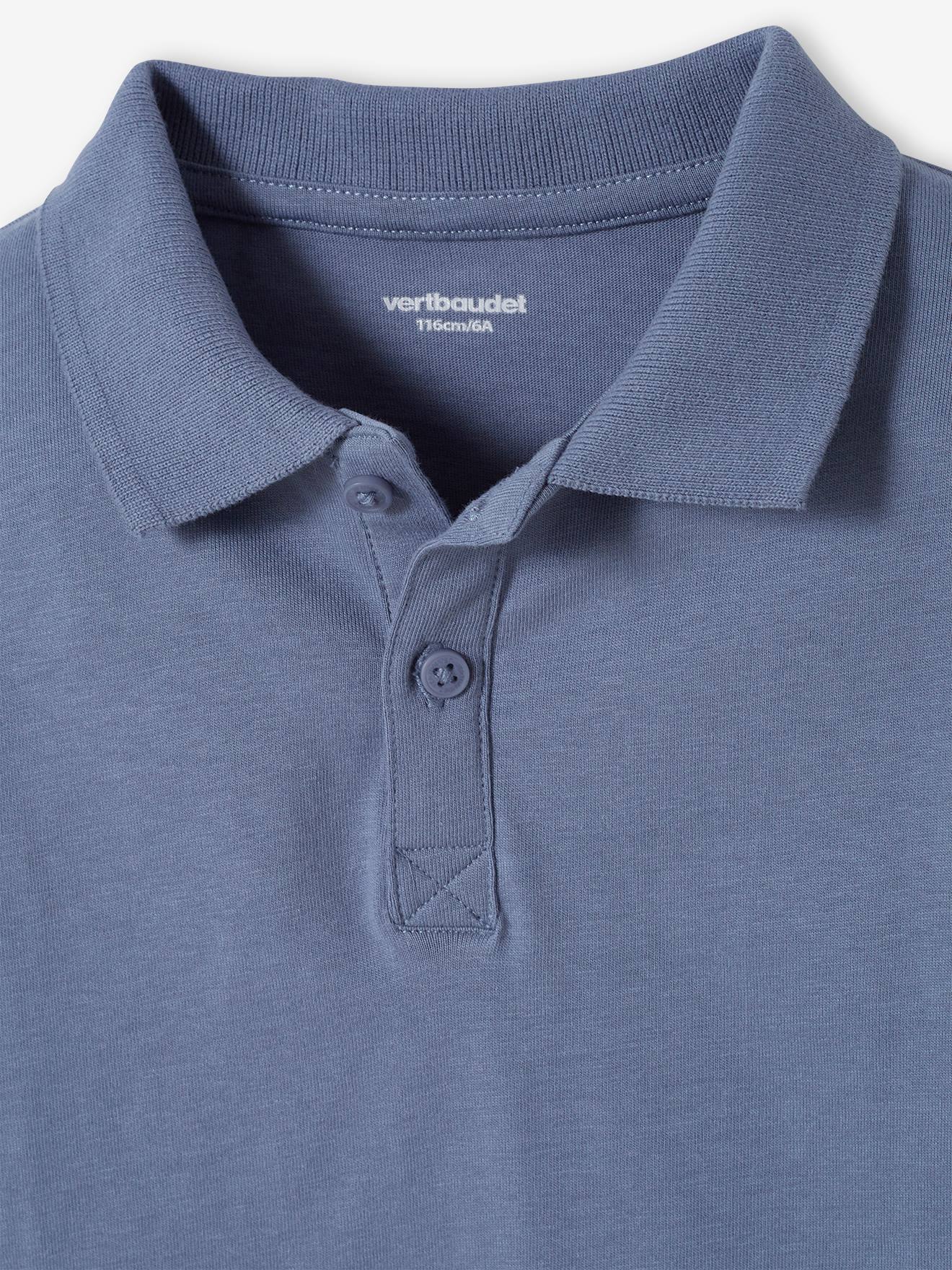 Conjunto de 2 camisas polo de manga comprida para meninos, azul escuro, bicolor/multicoloridas