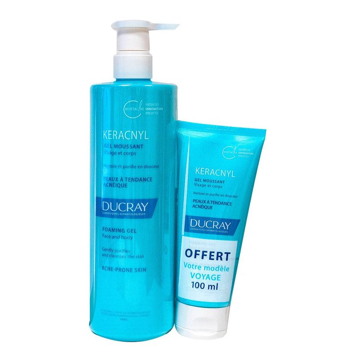Keracnyl gel moussant peau à tendance acneique 400ml + 100ml offert