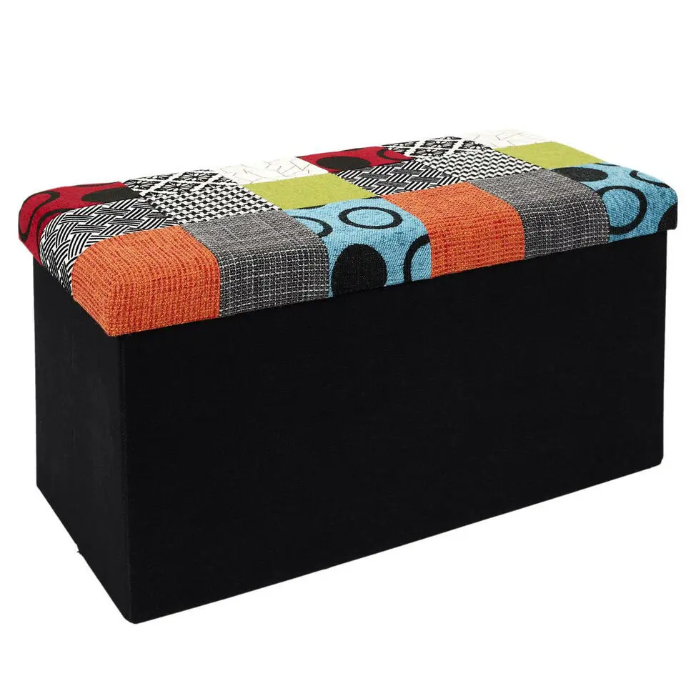 Home Deco Poef Multi color Tile - opbergbox - 76 x 38 cm