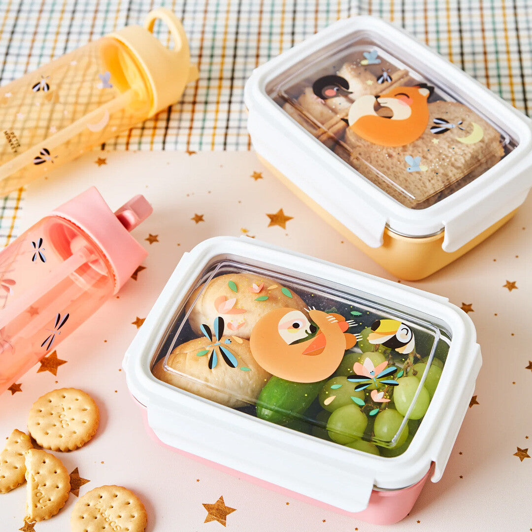Petit monkey rvs broodtrommel bento - vos