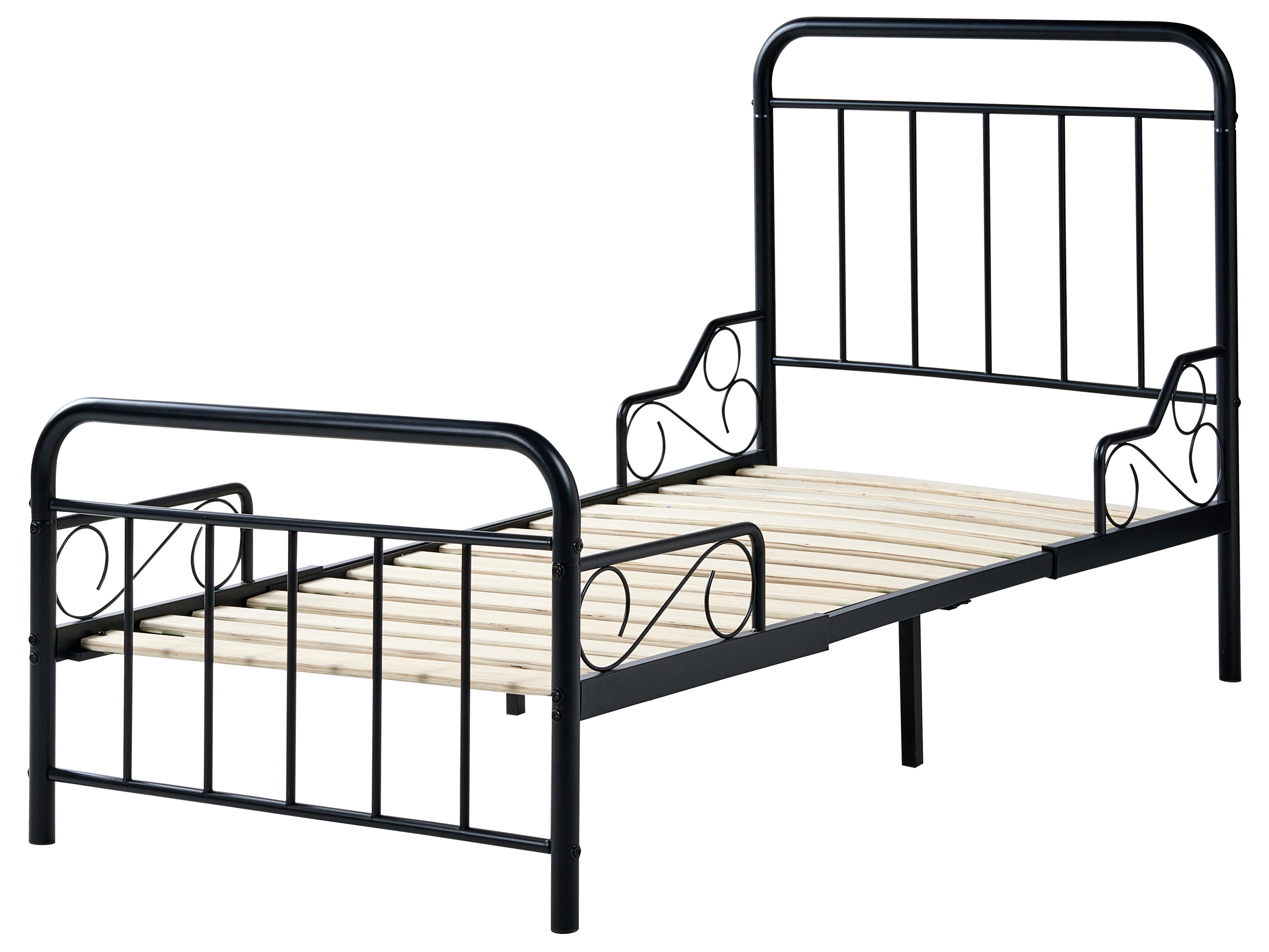 Uitschuifbaar kinderbed Metaal ANAIS 90 x 200 cm Zwart