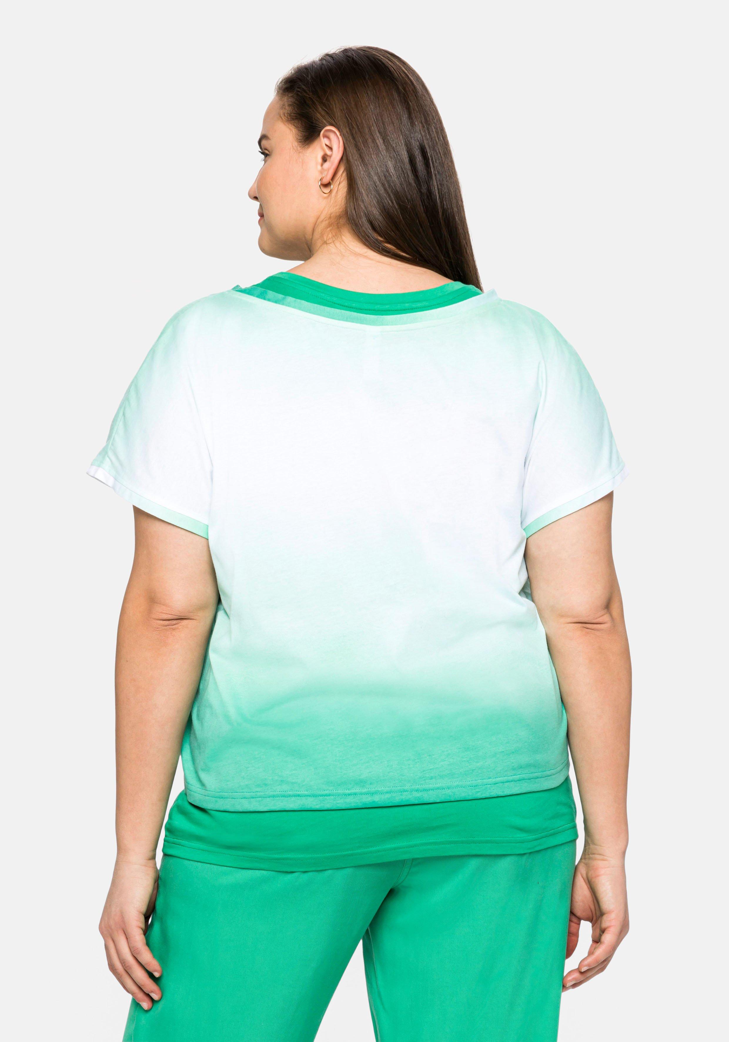 Set aus T-Shirt und Top, in gebatikter Optik