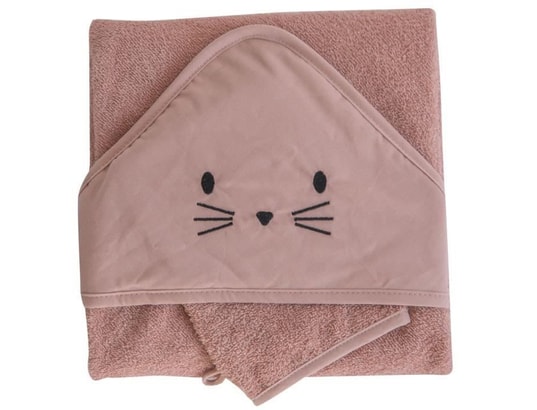 DOMIVA - Coffret sortie de bain + gant - 75 x 75 cm - eponge 100% cot...