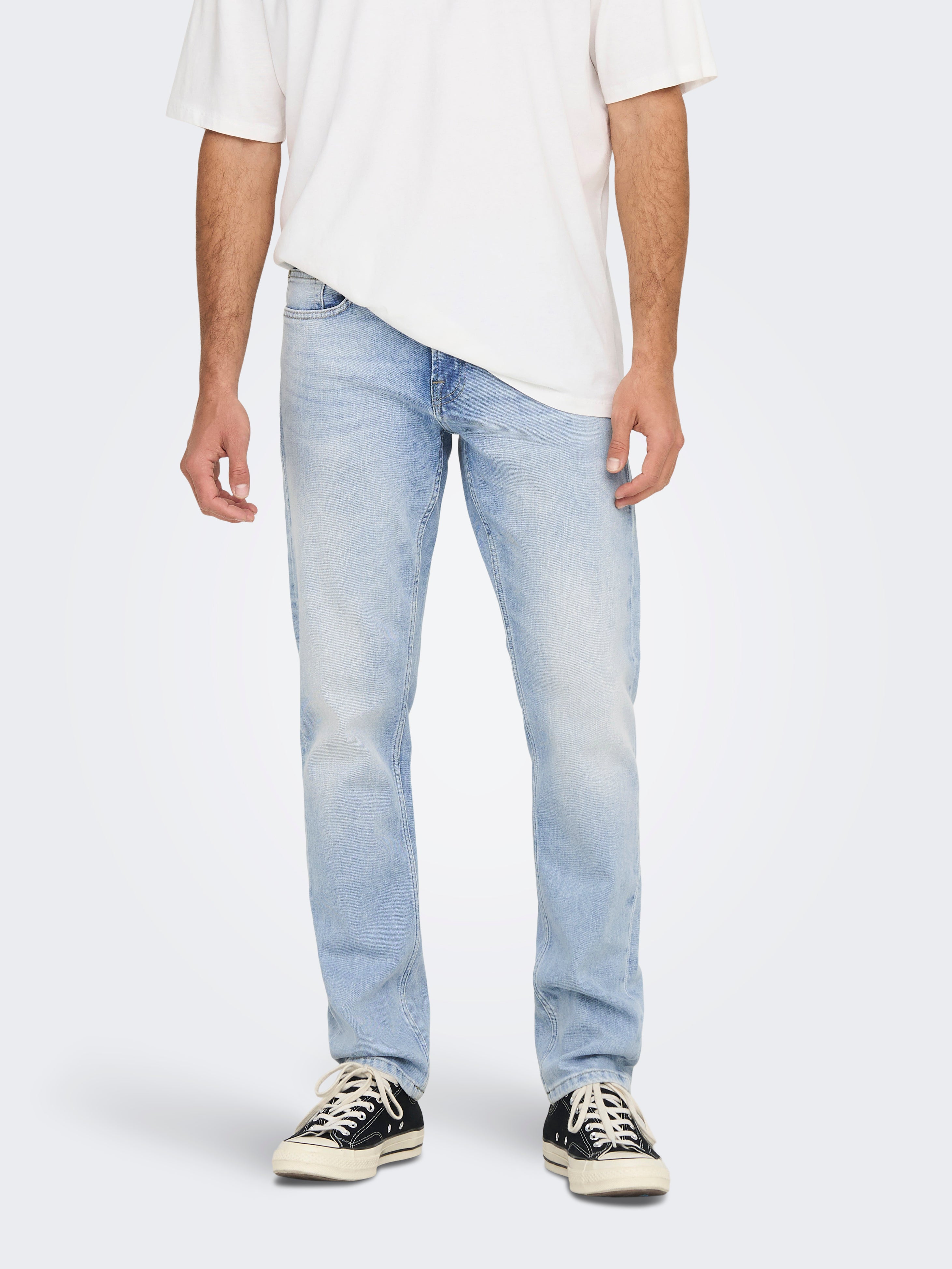 ONSWEFT Mittlere Taille Normal geschnitten Jeans Light Blue Denim