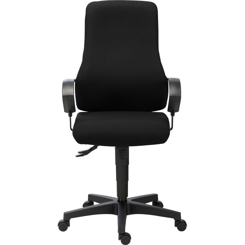Chaise de bureau Dhark tissu - dossier haut - avec ou sans accoudoirs - mécanisme Synchrone - pieds noir