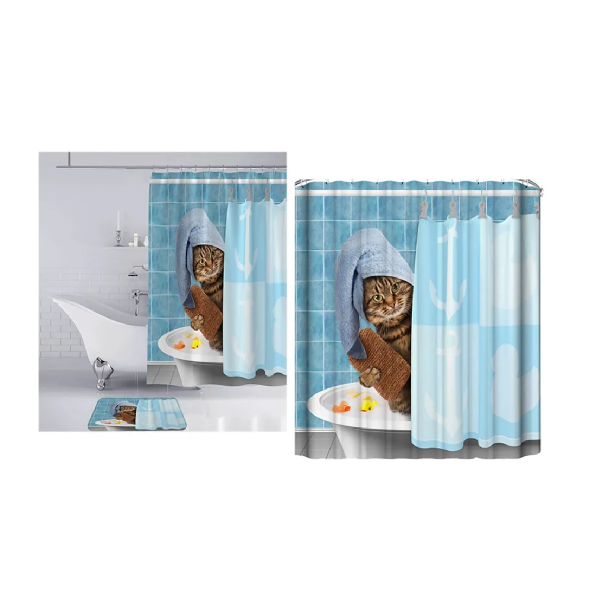Universal Rideaux de douche - Motif chat