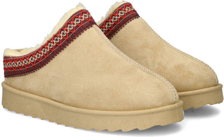 Nelson Home suède pantoffels beige