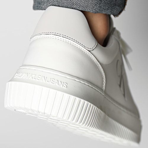 Baskets Chunky Cupsole Lace Up Leather 0775 Bright White Formal Grey