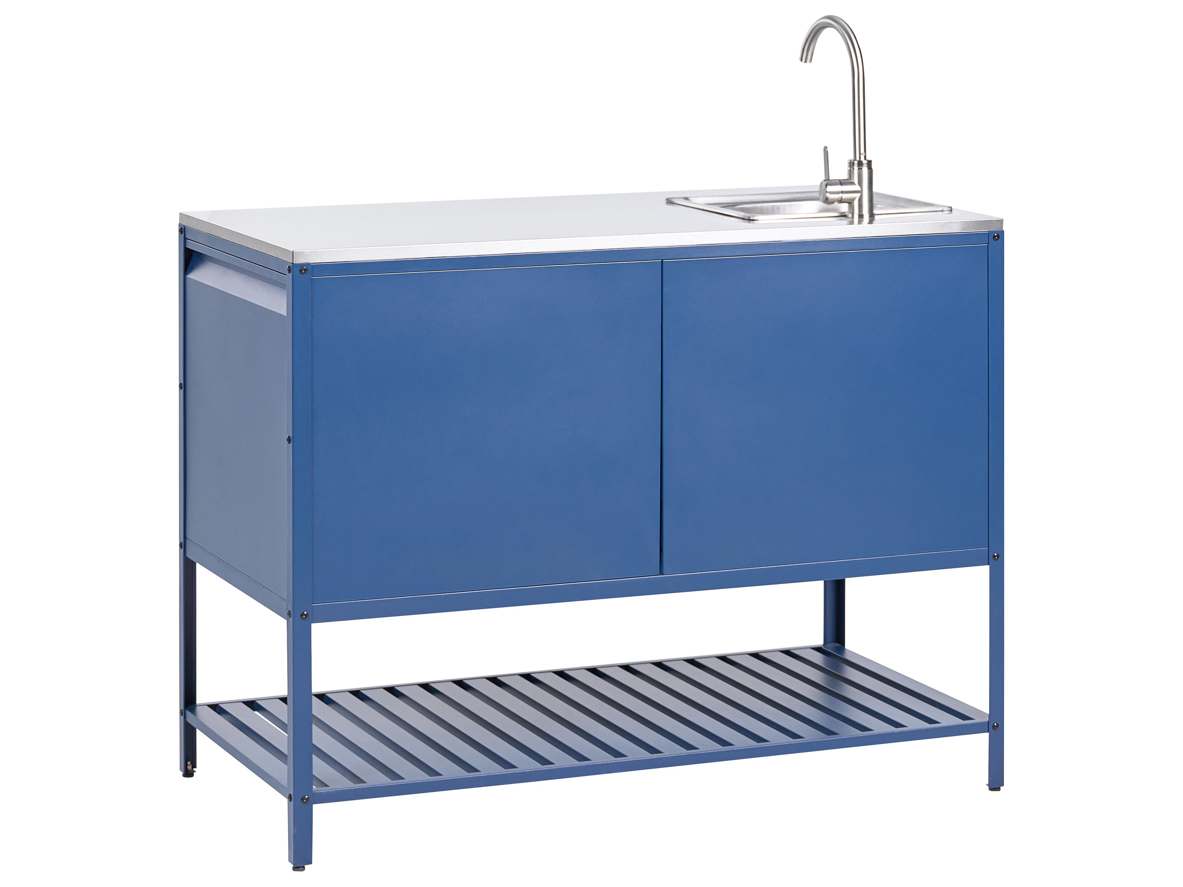 Tuin keukenset 2-delig met spoelbak MAENZA Metaal Blauw